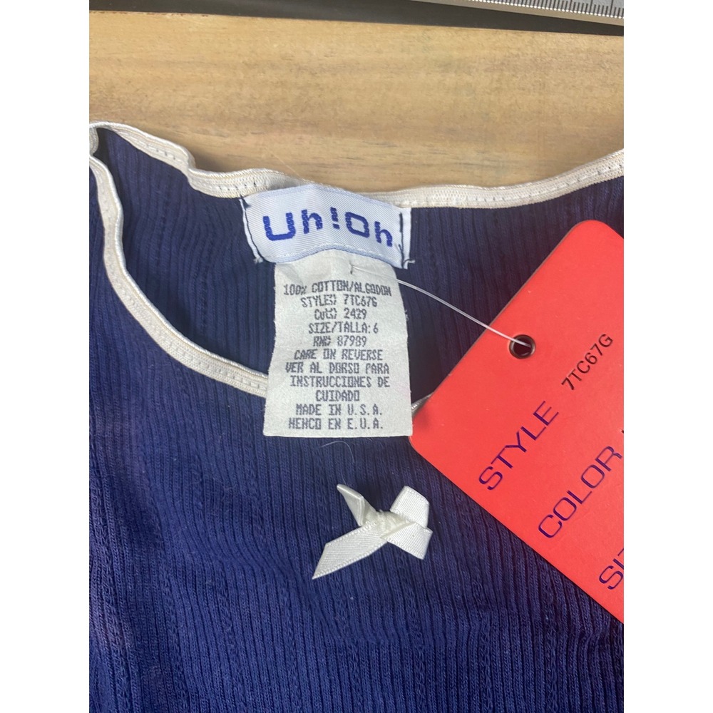 Uh!Oh Girls Indigo Blue Ribbed Long Sleeve Top Size 6 NWT - Picture 3 of 6